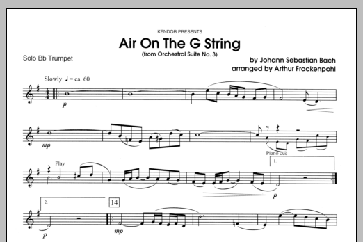 Download Arthur Frackenpohl Air On The G String (from Orchestral Su Sheet Music