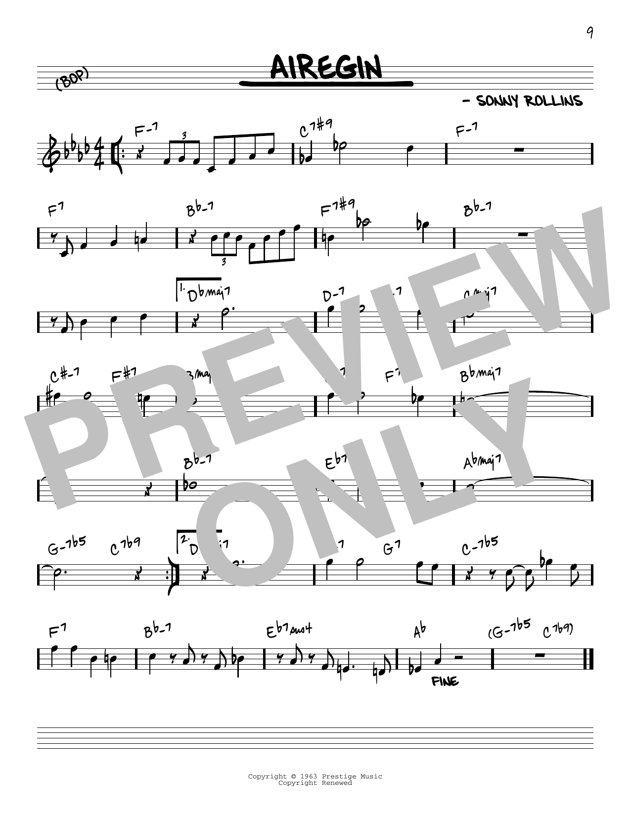 Download John Coltrane Airegin Sheet Music