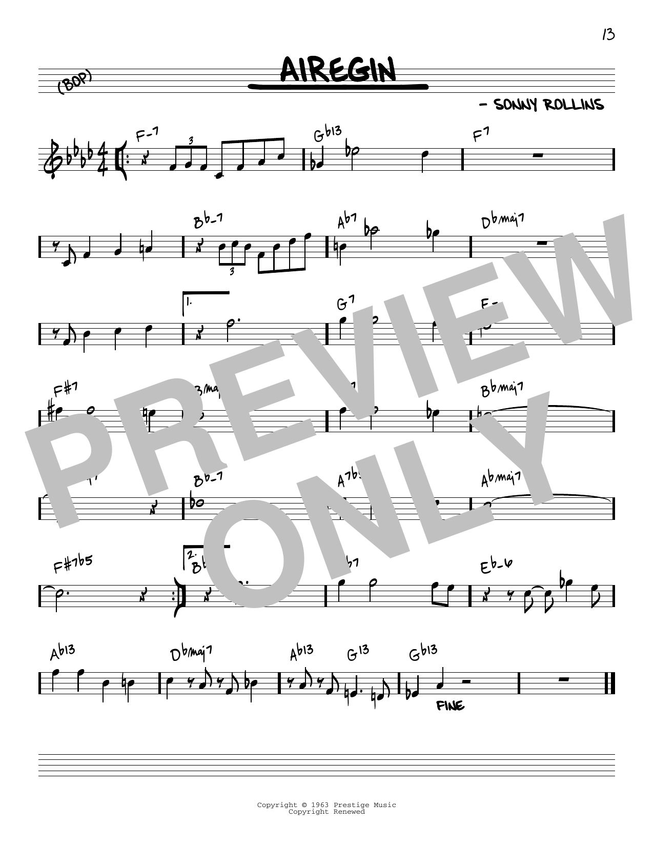 Download John Coltrane Airegin [Reharmonized version] (arr. Ja Sheet Music