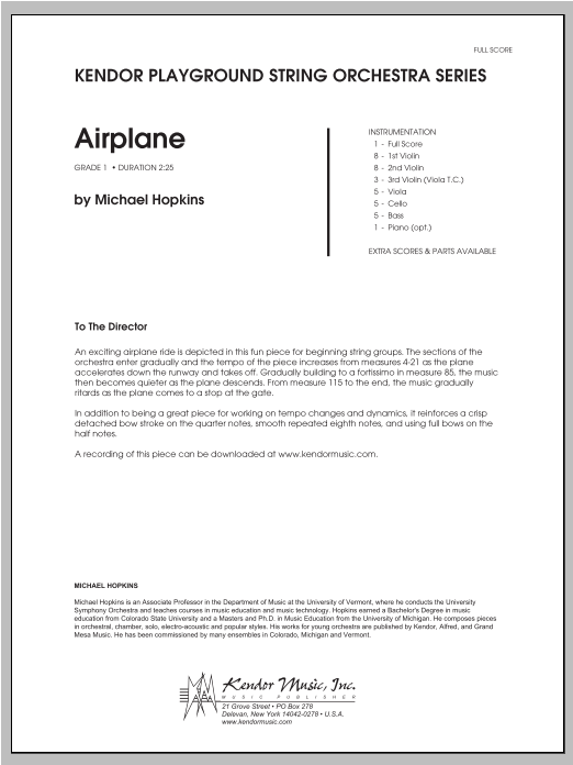 Download Hopkins Airplane - Full Score Sheet Music
