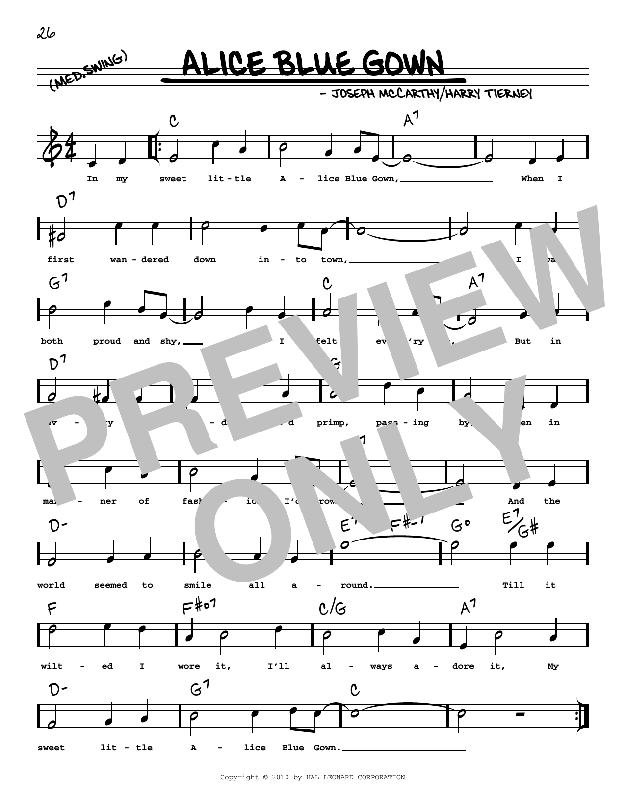 Download Edith Day Alice Blue Gown (arr. Robert Rawlins) Sheet Music
