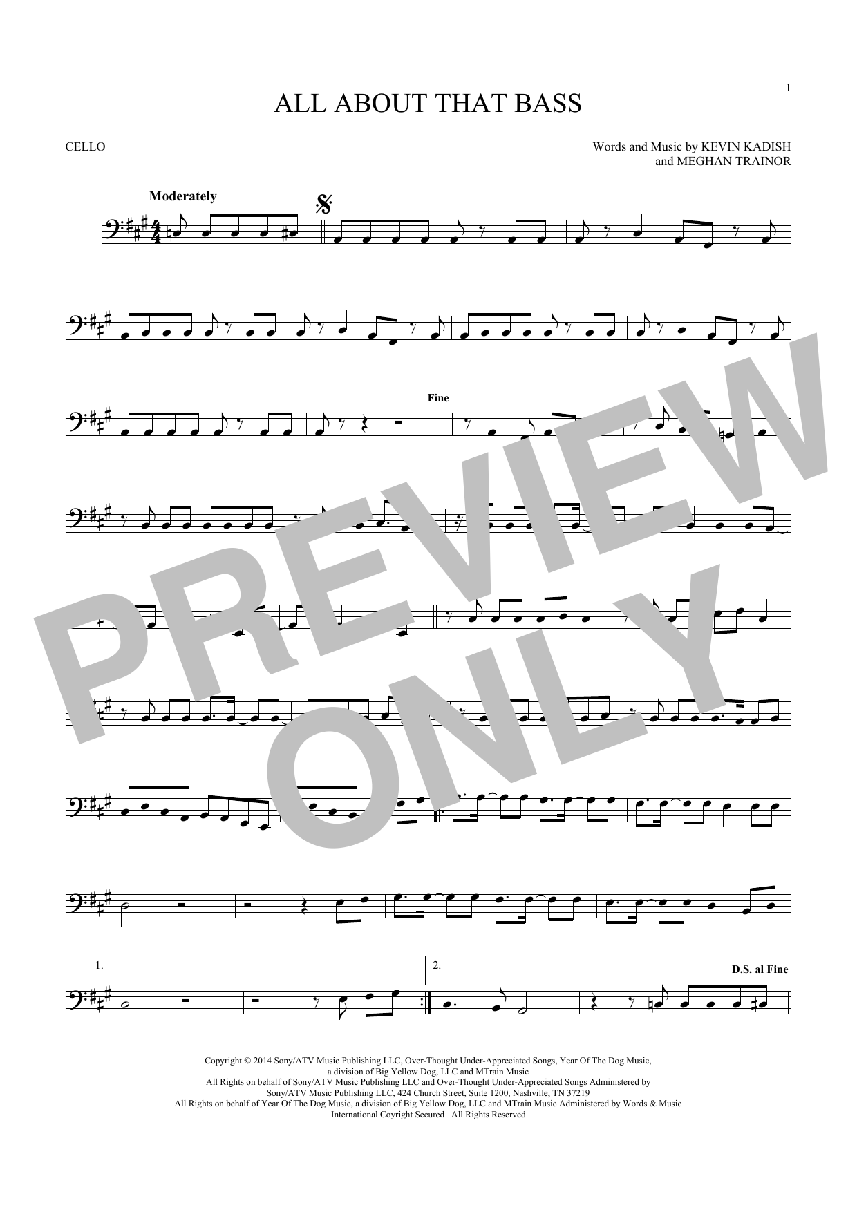 Download Meghan Trainor All About That Bass Sheet Music
