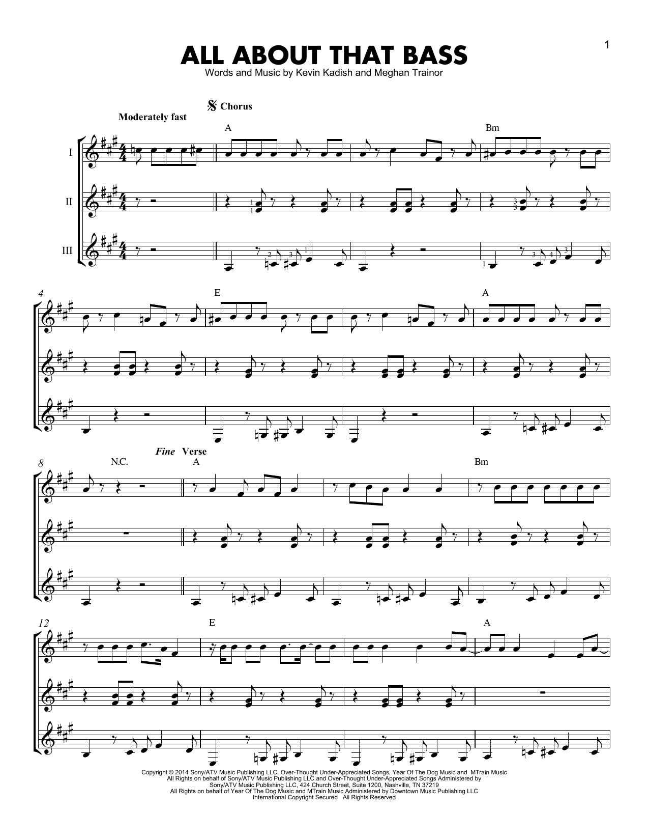 Download Meghan Trainor All About That Bass Sheet Music