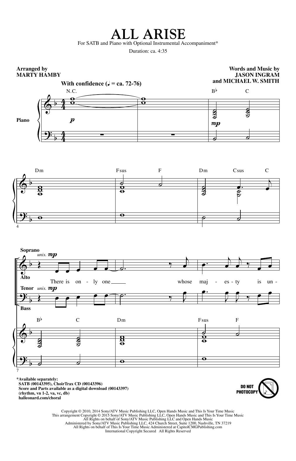 Download Marty Hamby All Arise Sheet Music