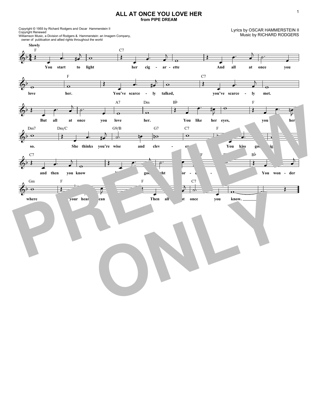 Download Rodgers & Hammerstein All At Once You Love Her Sheet Music