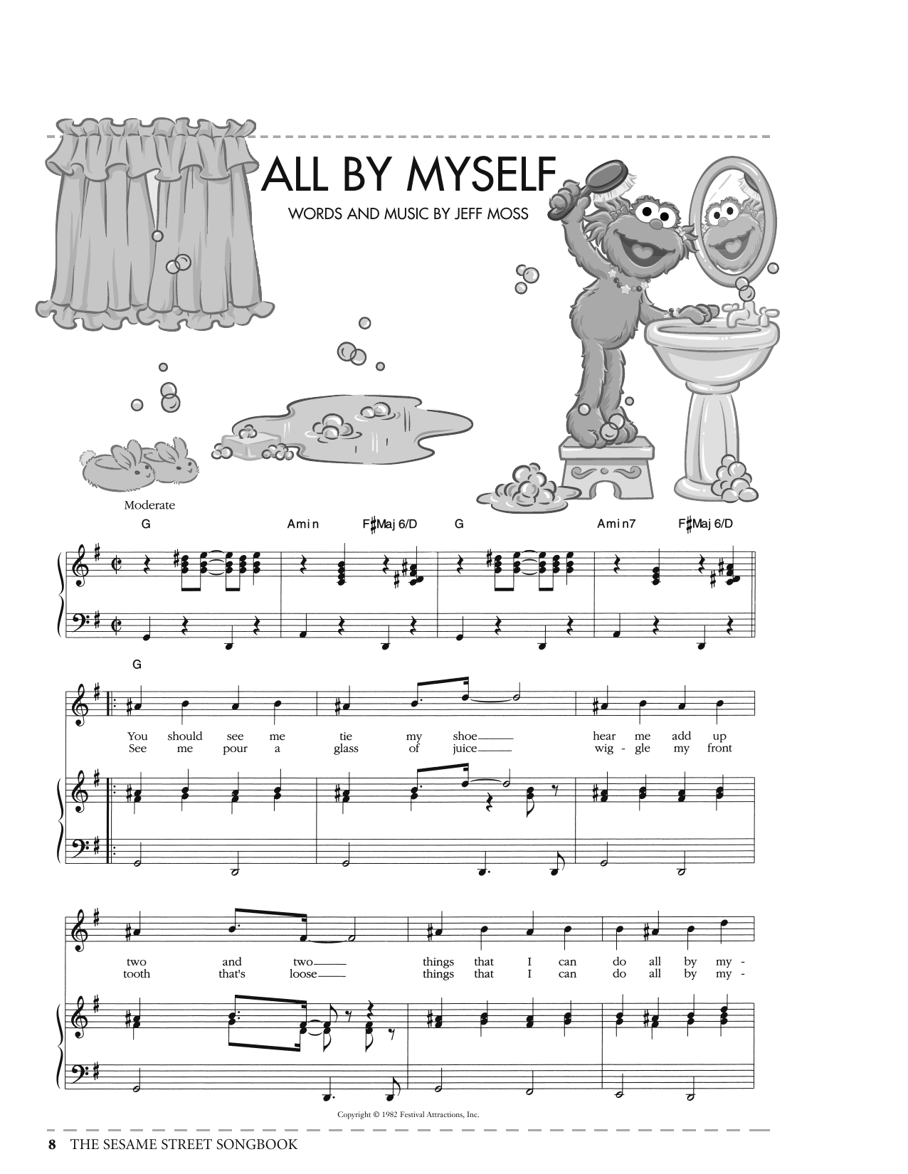 Jeff Moss All By Myself (from Sesame Street) sheet music notes printable PDF score