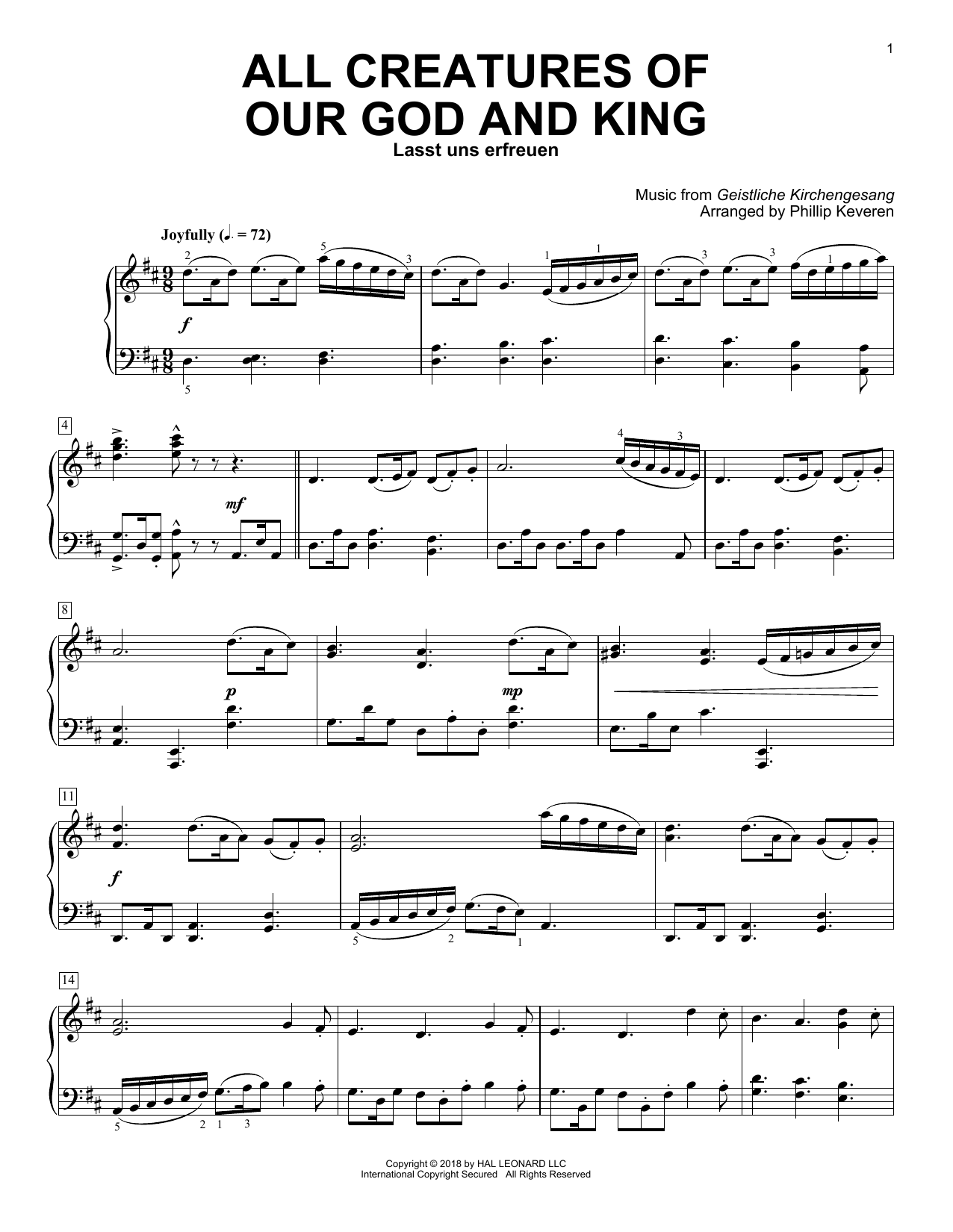 Download William Henry Draper All Creatures Of Our God And King (arr. Sheet Music