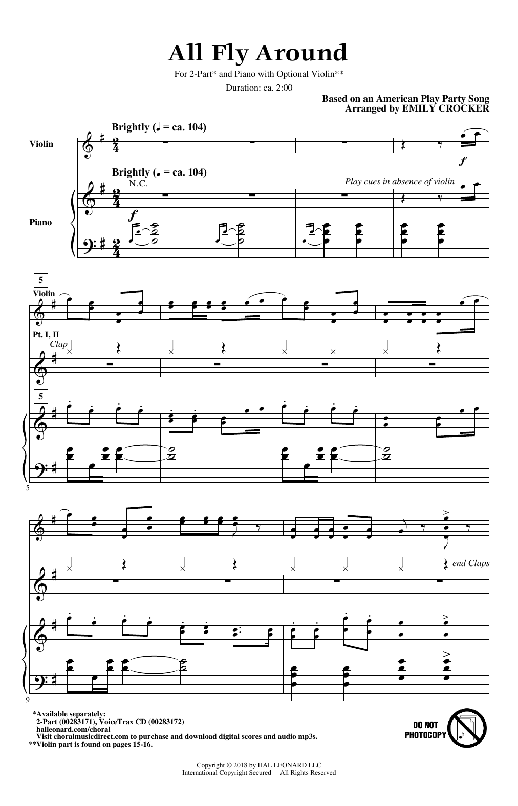 Download Emily Crocker All Fly Around Sheet Music