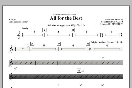 Download Mac Huff All For The Best - Banjo (opt. Acoustic Sheet Music
