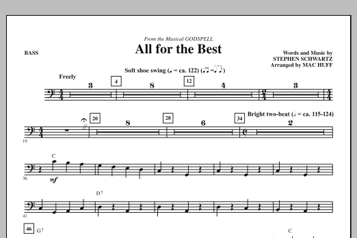 Download Mac Huff All For The Best - Bass Sheet Music
