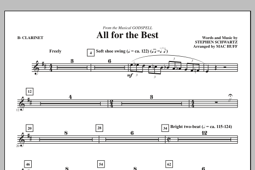 Download Mac Huff All For The Best - Bb Clarinet Sheet Music