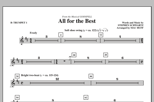 Download Mac Huff All For The Best - Bb Trumpet 1 Sheet Music