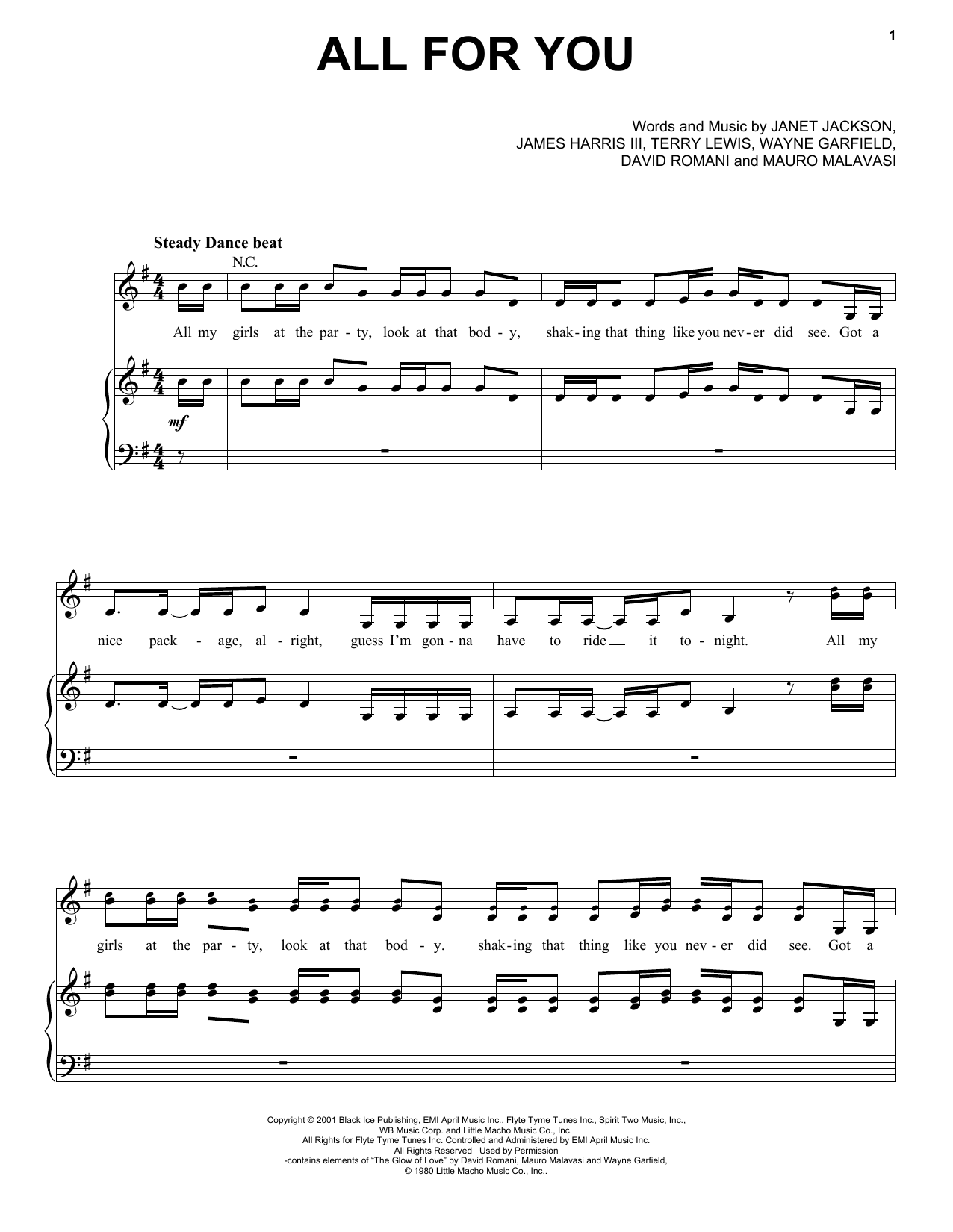 Download Janet Jackson All For You Sheet Music