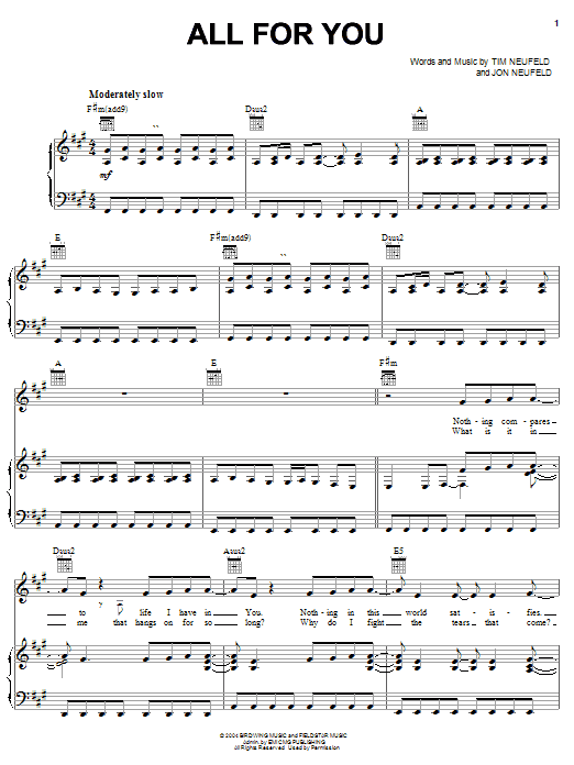 Download Starfield All For You Sheet Music