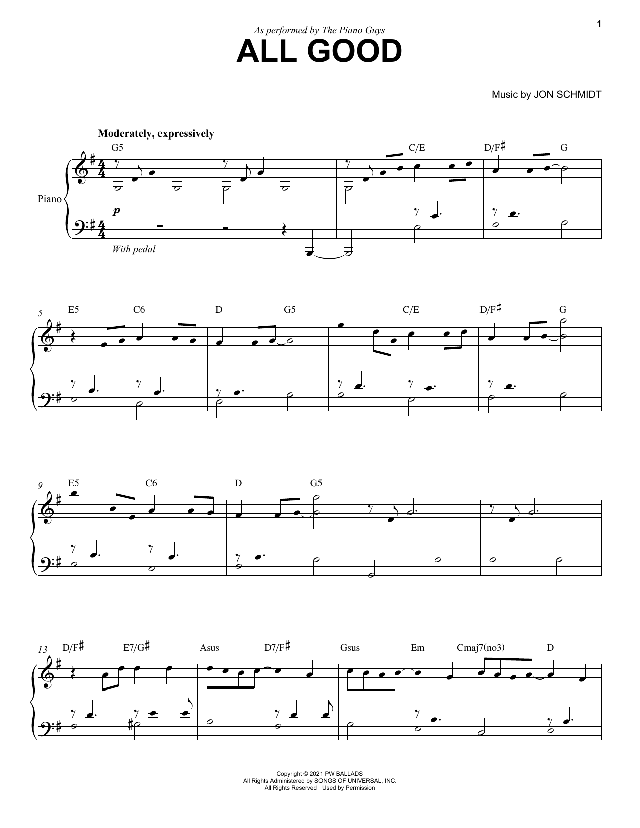 Download The Piano Guys All Good Sheet Music