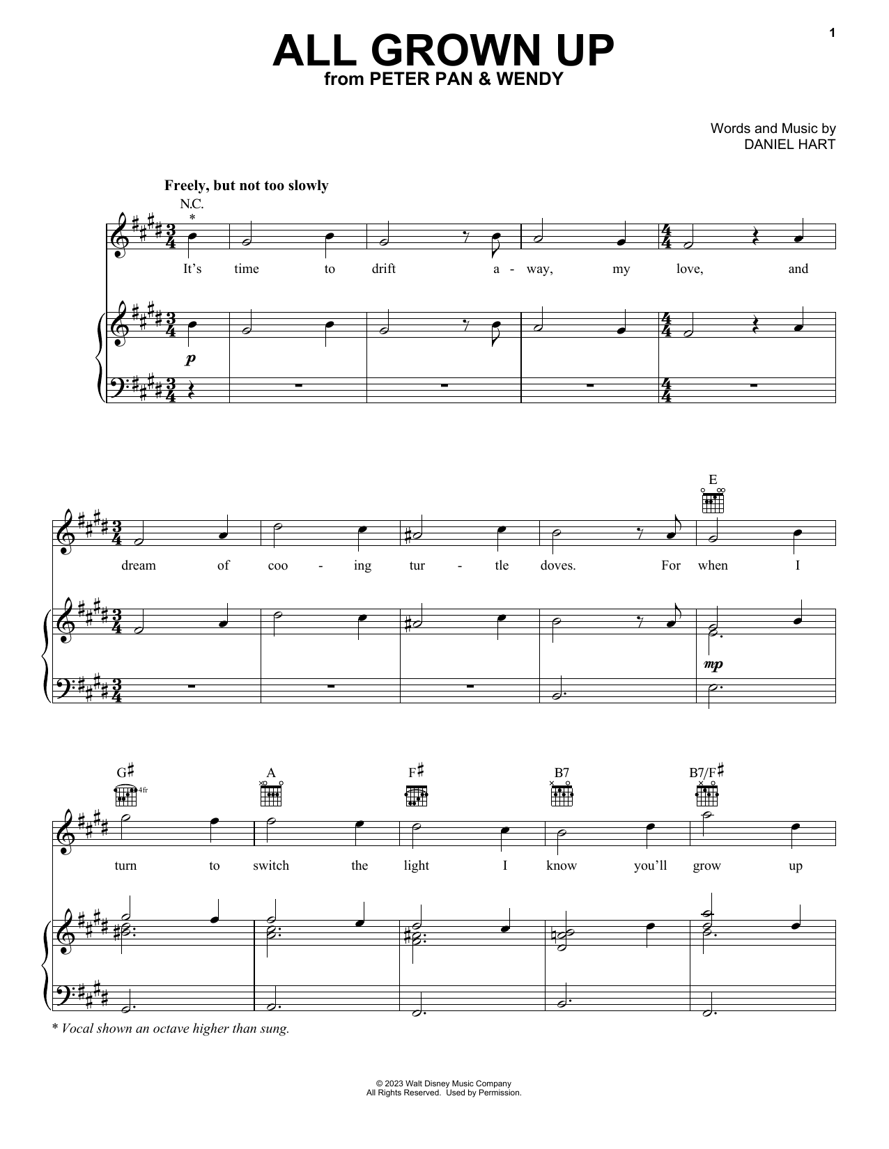 Download Molly Parker All Grown Up (from Peter Pan & Wendy) Sheet Music