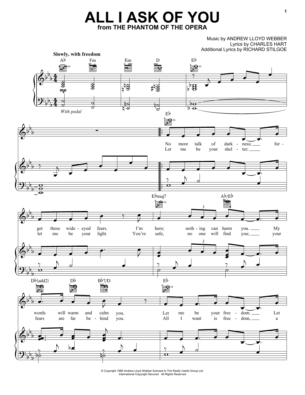 Download Jackie Evancho All I Ask Of You (from The Phantom Of T Sheet Music