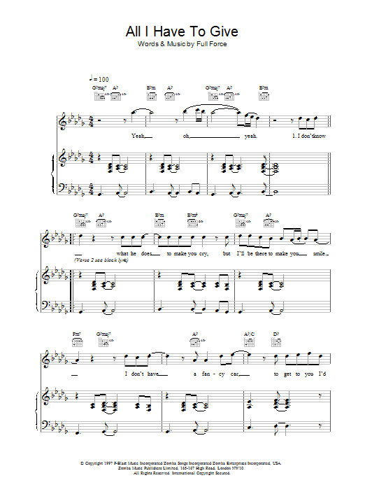 Download Backstreet Boys All I Have To Give Sheet Music