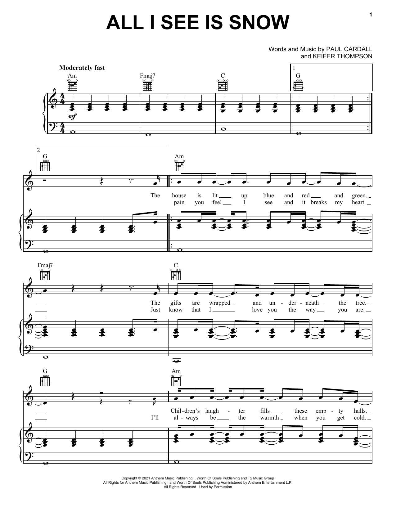 Download Paul Cardall and Thompson Square All I See Is Snow Sheet Music