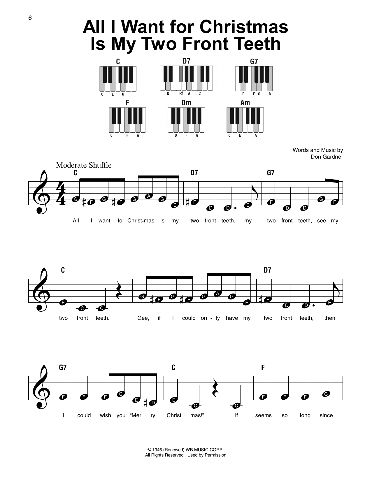 Download Spike Jones and his City Slickers All I Want For Christmas Is My Two Fron Sheet Music