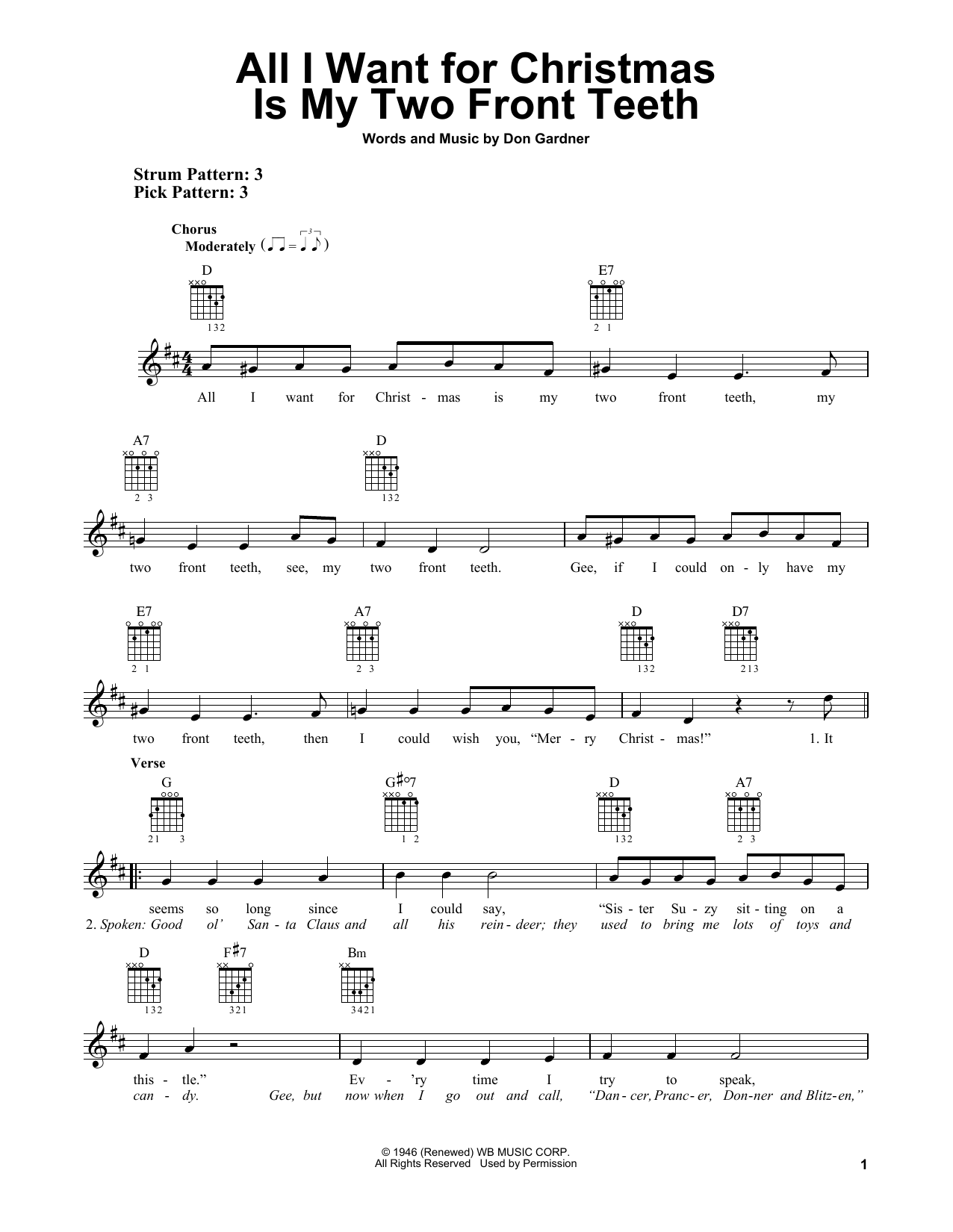 Download Spike Jones/the City Slickers All I Want For Christmas Is My Two Fron Sheet Music