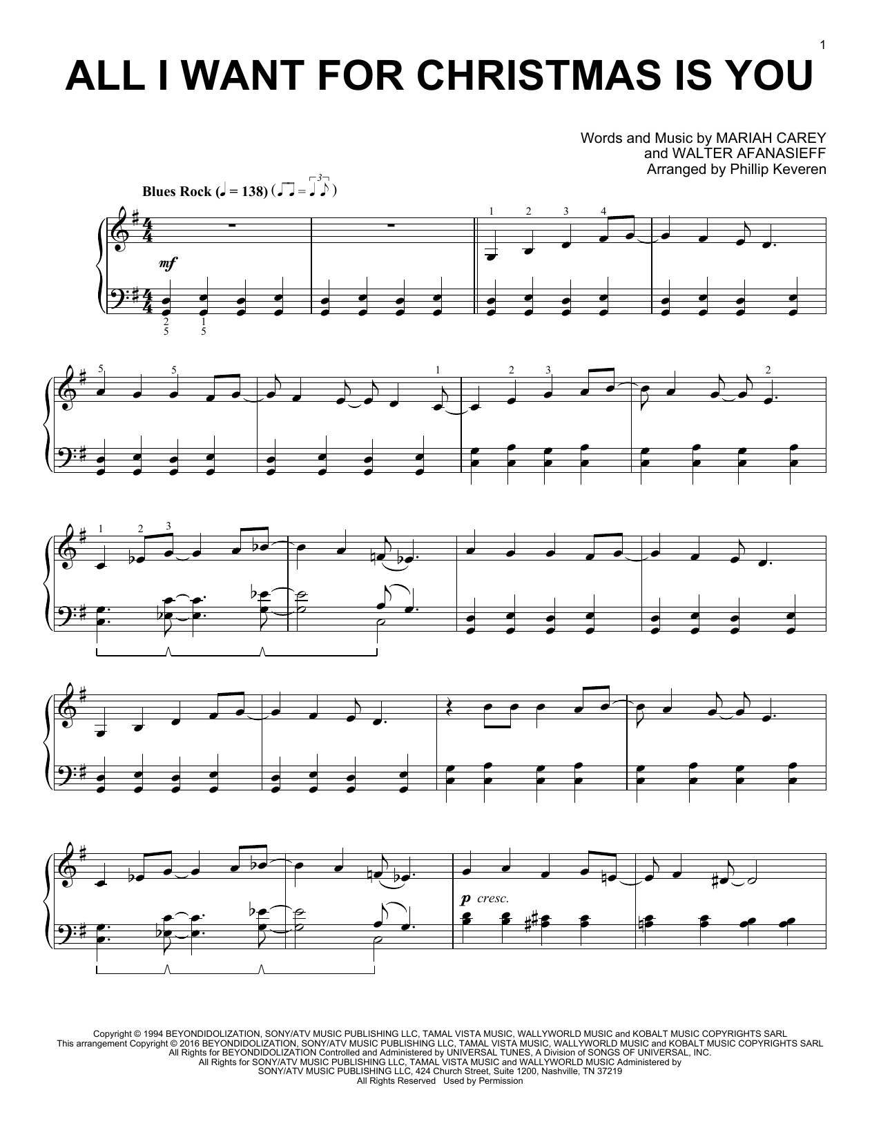 Download Phillip Keveren All I Want For Christmas Is You Sheet Music