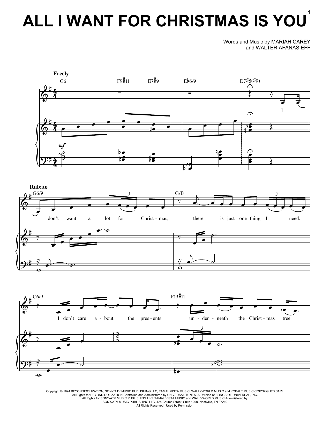 Download Mariah Carey All I Want For Christmas Is You [Jazz V Sheet Music