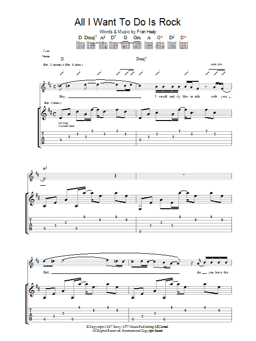 Download Travis All I Want To Do Is Rock Sheet Music