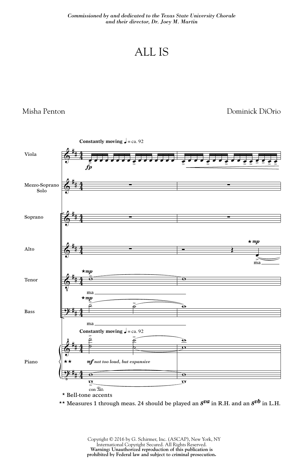 Download Dominick DiOrio All Is Sheet Music