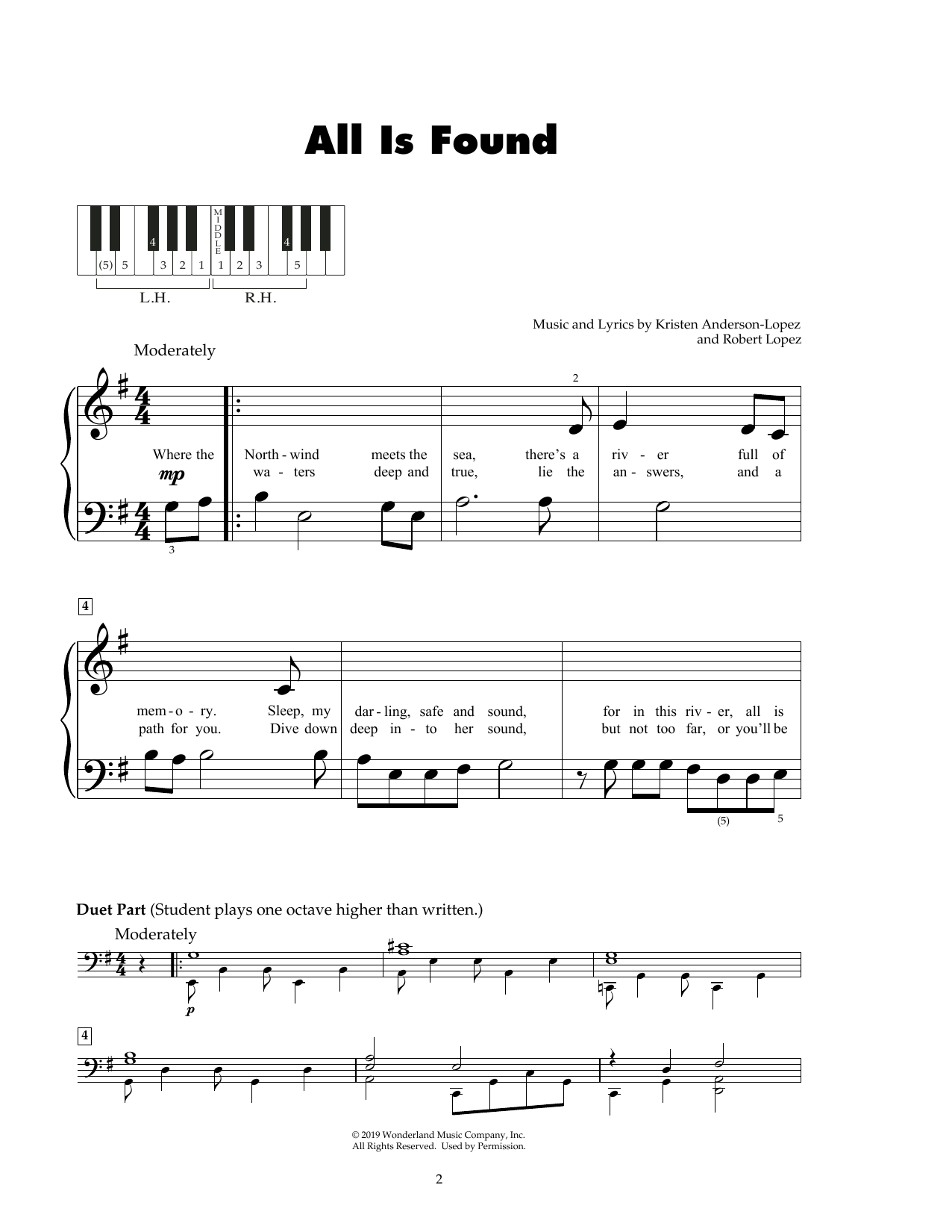 Download Kristen Anderson-Lopez & Robert Lope All Is Found (from Frozen 2) Sheet Music