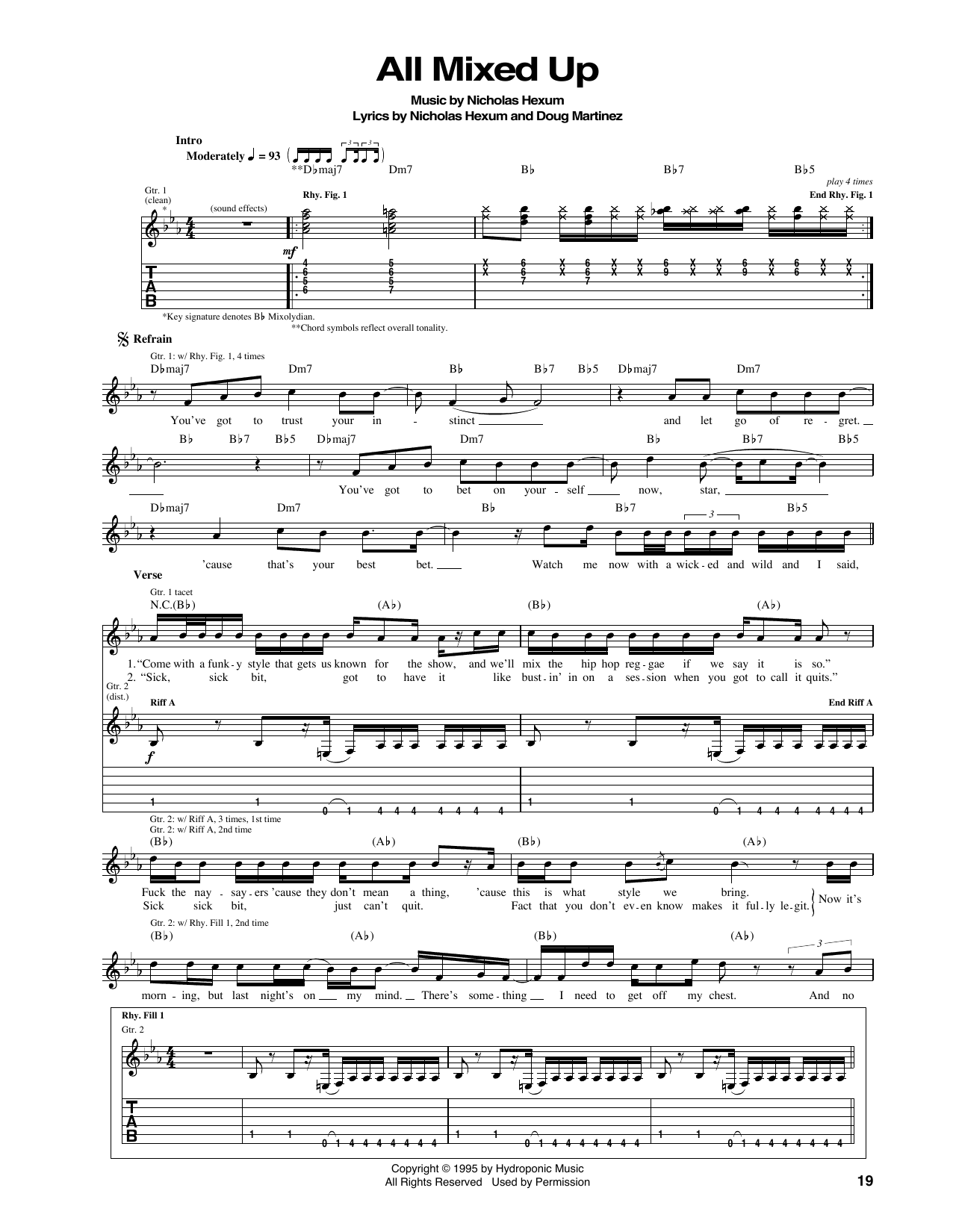 Download 311 All Mixed Up Sheet Music