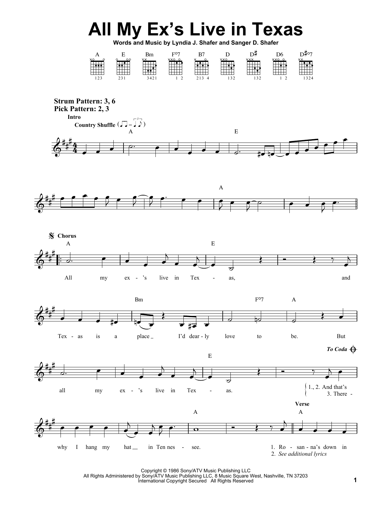 Download George Strait All My Ex's Live In Texas Sheet Music