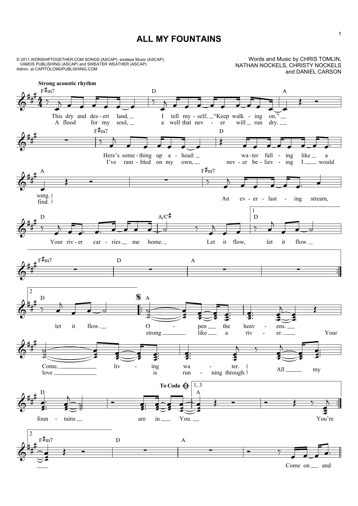 Download Passion All My Fountains Sheet Music