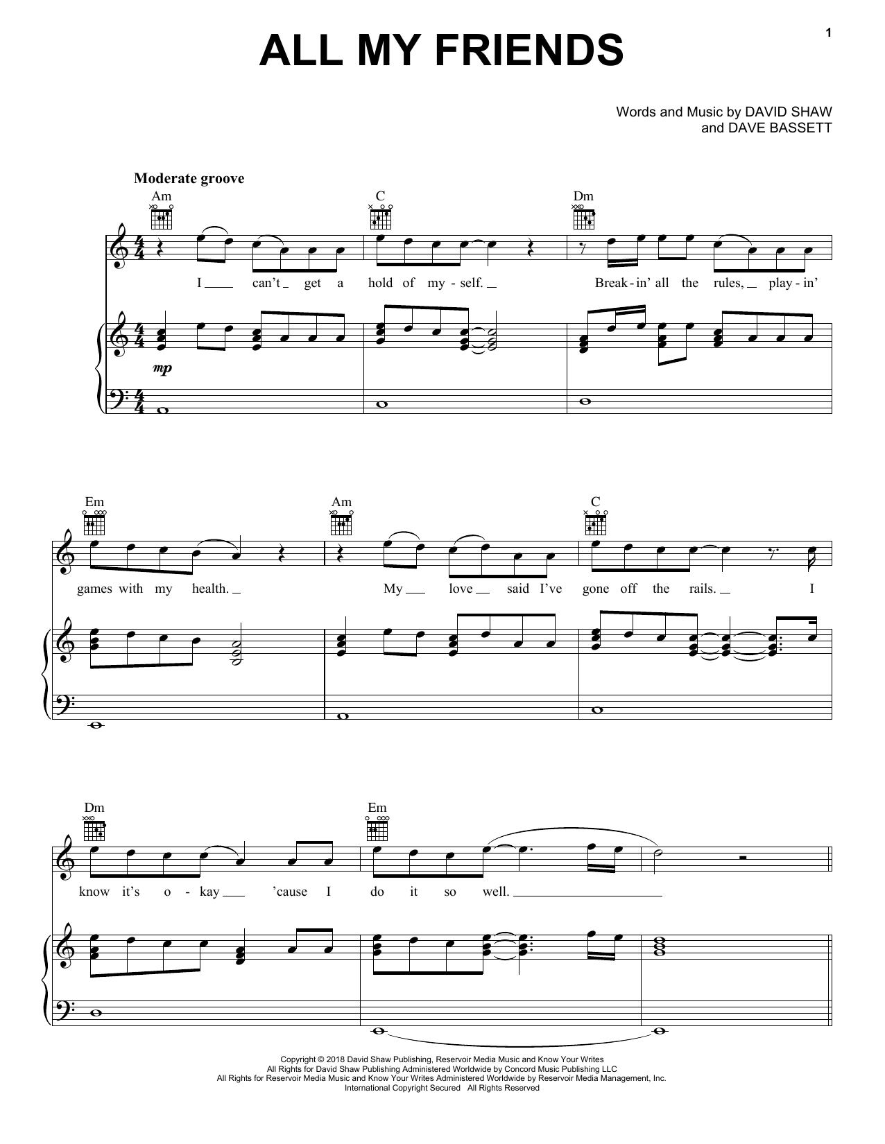 Download The Revivalists All My Friends Sheet Music