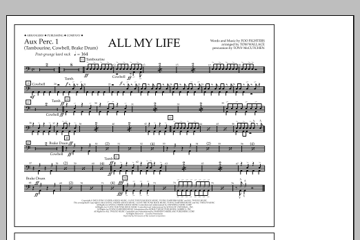 Download Tom Wallace All My Life - Aux. Perc. 1 Sheet Music