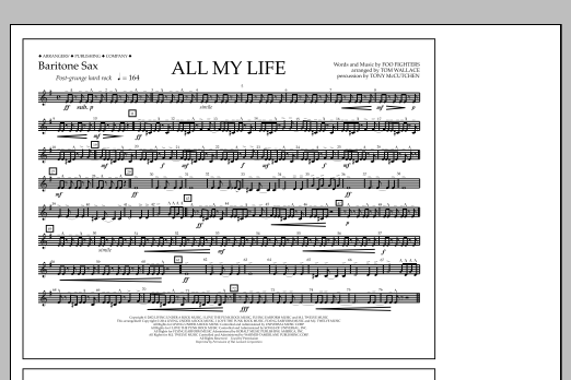 Download Tom Wallace All My Life - Baritone Sax Sheet Music