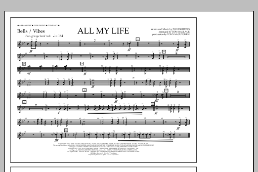 Download Tom Wallace All My Life - Bells/Vibes Sheet Music