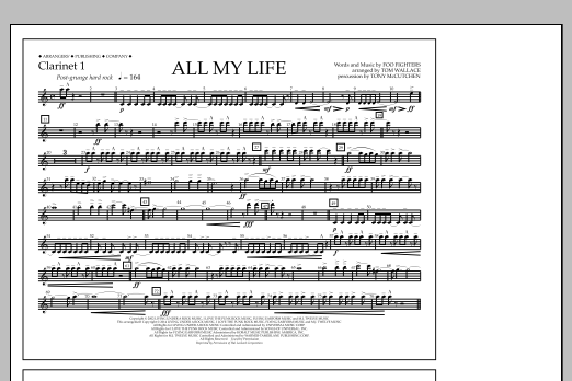 Download Tom Wallace All My Life - Clarinet 1 Sheet Music
