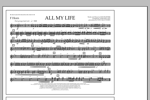 Download Tom Wallace All My Life - F Horn Sheet Music