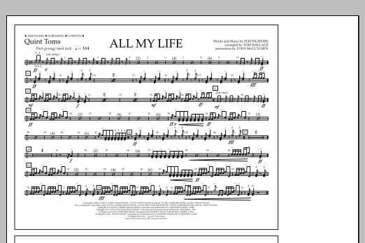 Download Tom Wallace All My Life - Quint-Toms Sheet Music