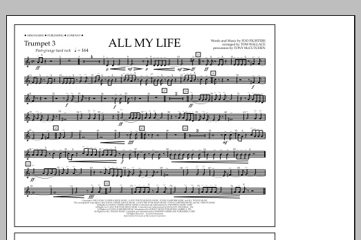 Download Tom Wallace All My Life - Trumpet 3 Sheet Music
