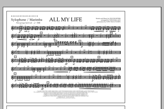 Download Tom Wallace All My Life - Xylophone/Marimba Sheet Music