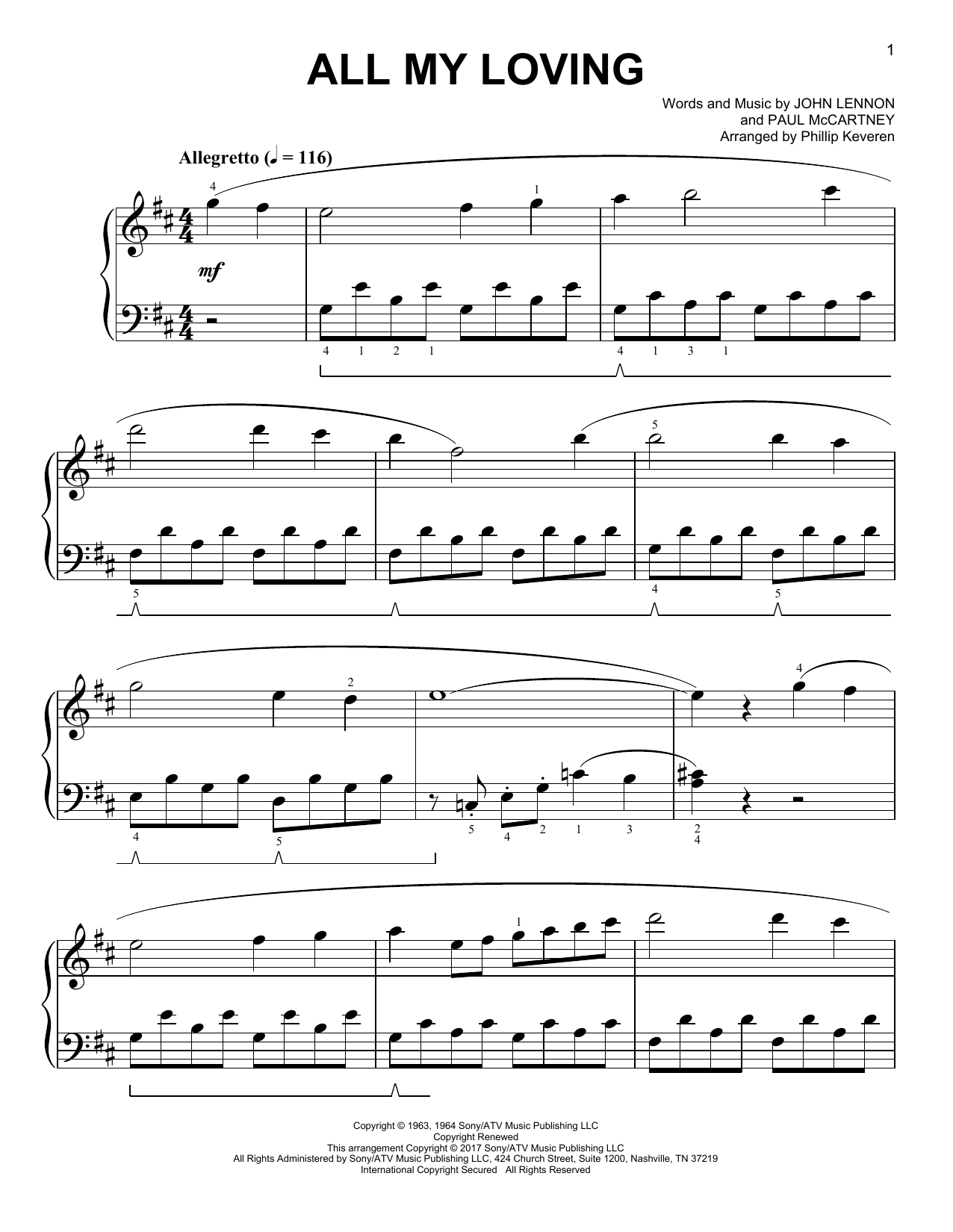 Download The Beatles All My Loving [Classical version] (arr. Sheet Music
