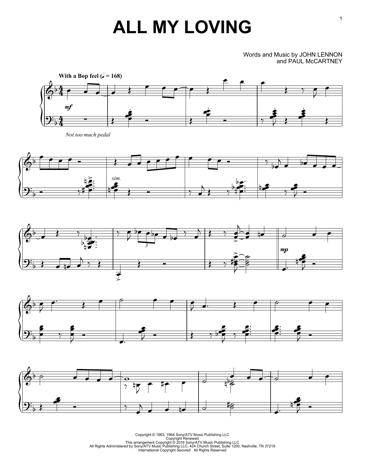 Download The Beatles All My Loving [Jazz version] Sheet Music