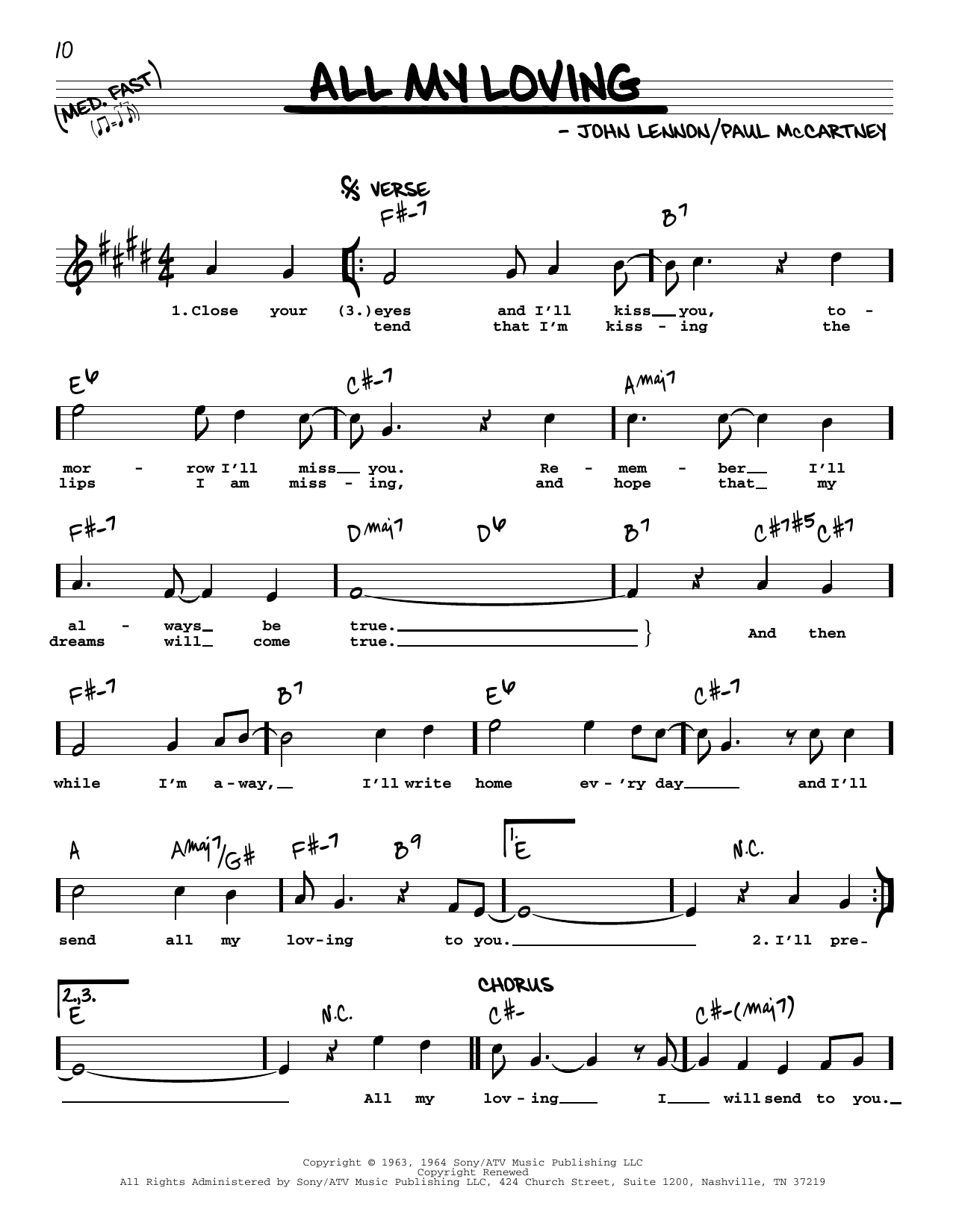 Download The Beatles All My Loving [Jazz version] Sheet Music