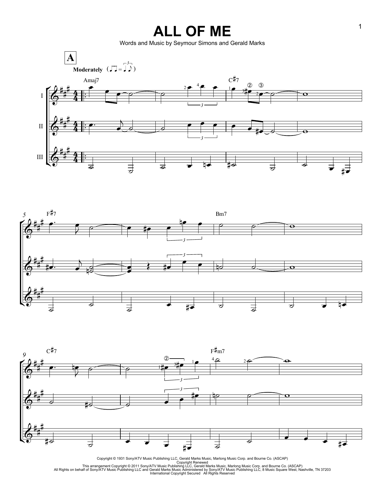 Download Gerald Marks All Of Me Sheet Music