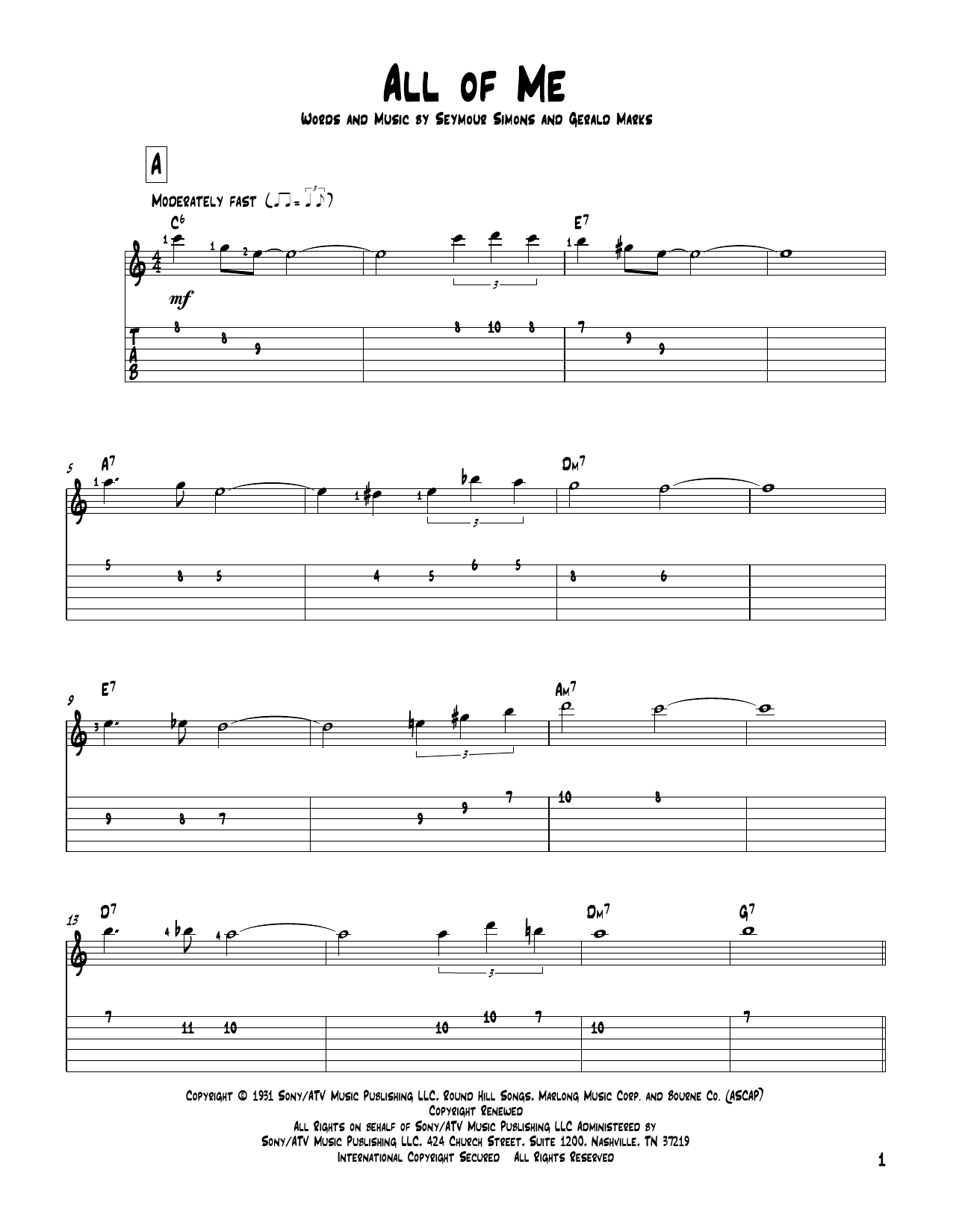 Download Gerald Marks All Of Me Sheet Music