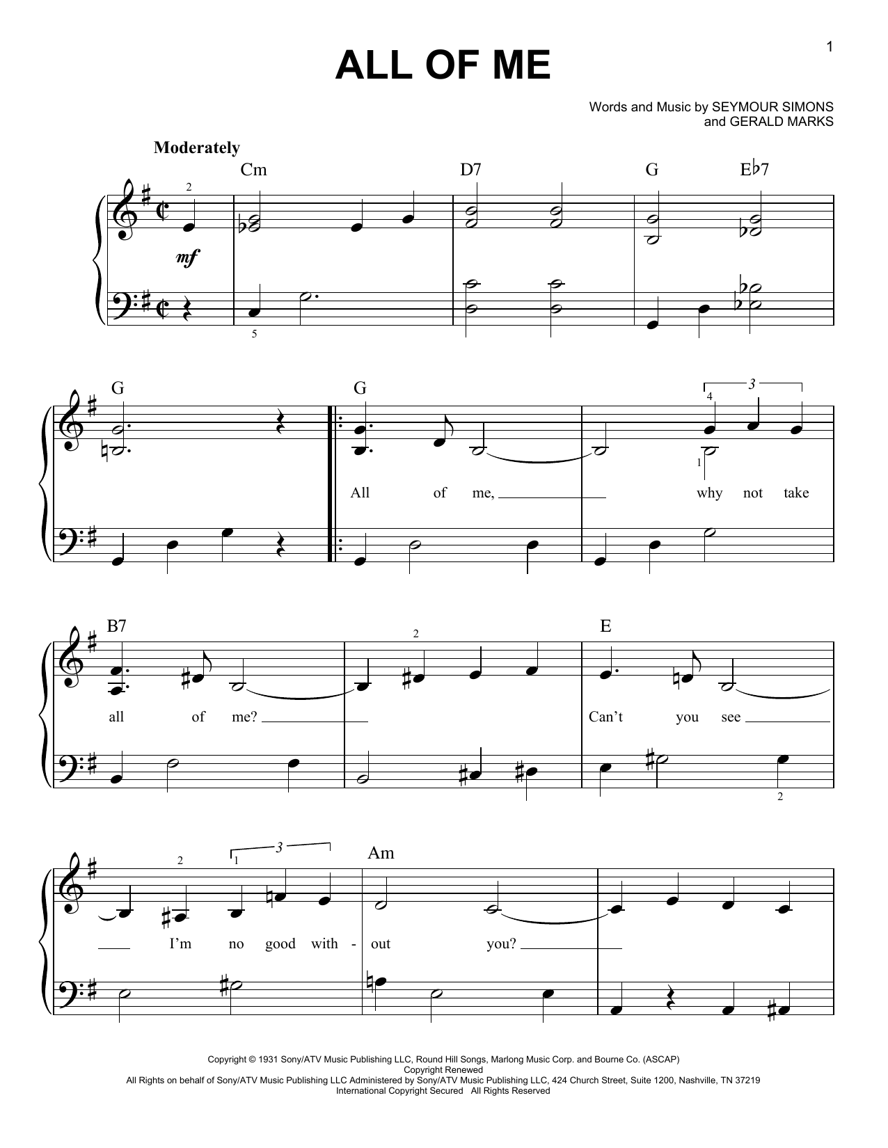 Download Louis Armstrong All Of Me Sheet Music