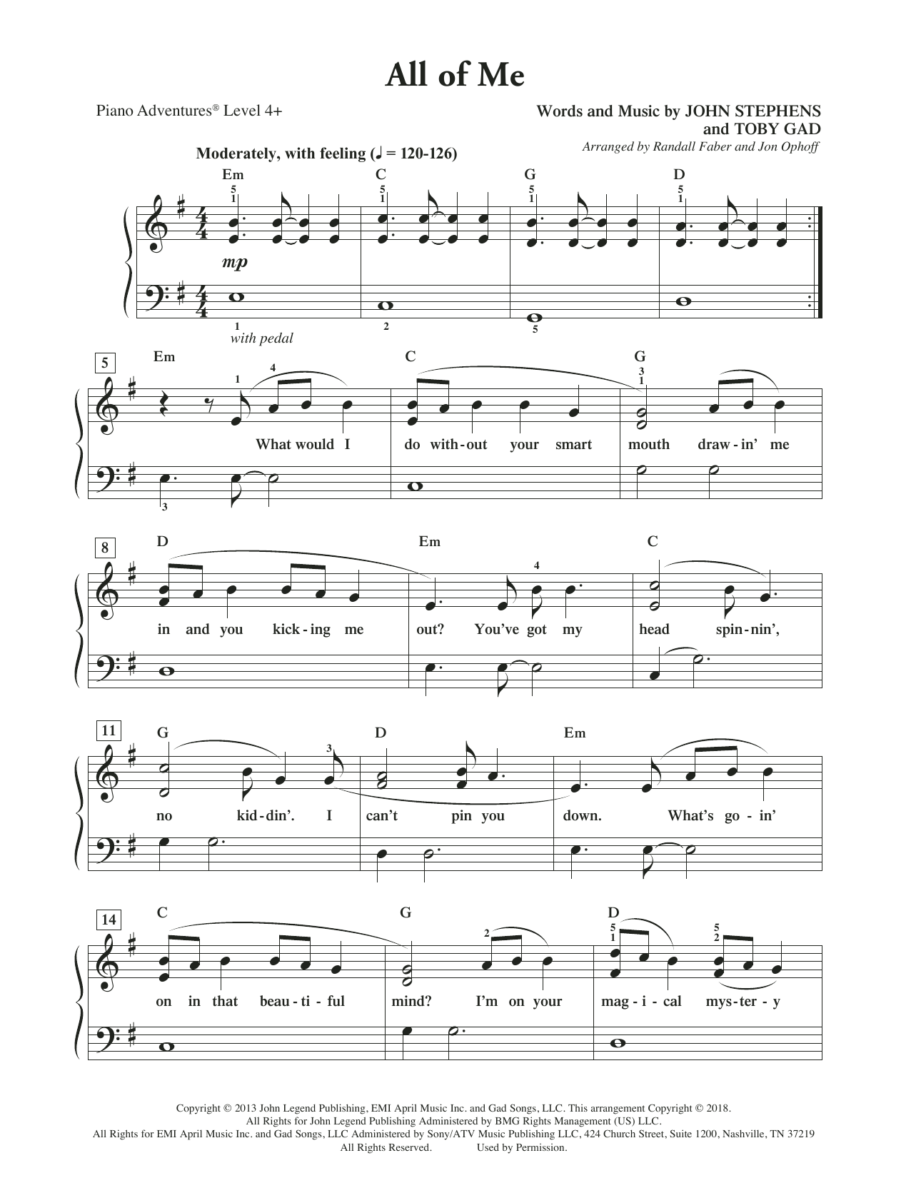 Download Randall Faber & Jon Ophoff All of Me Sheet Music