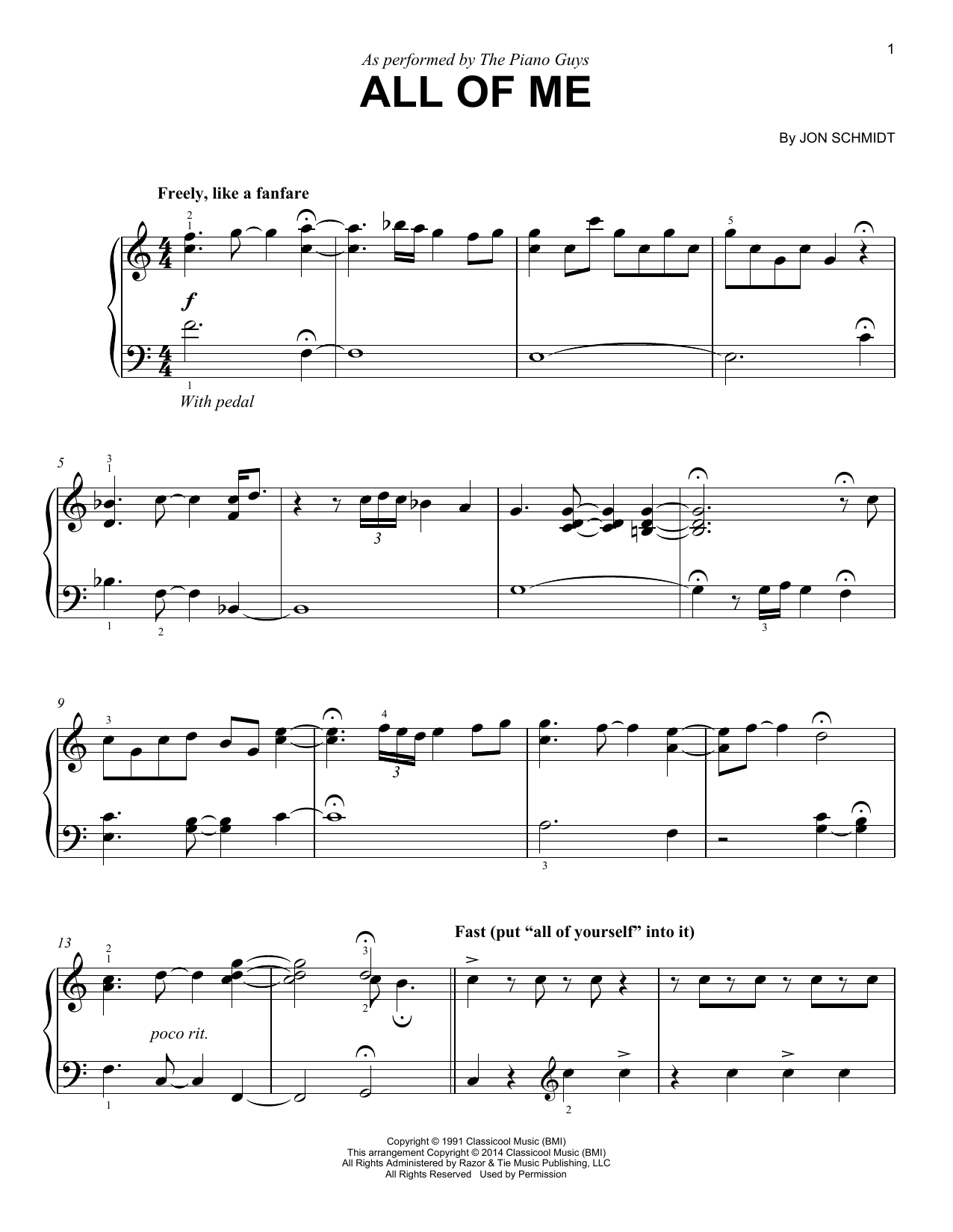 Download The Piano Guys All Of Me Sheet Music